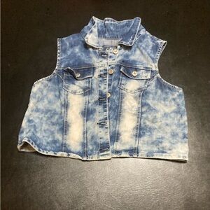 Amethyst Jeans Blue and White Denim Vest
